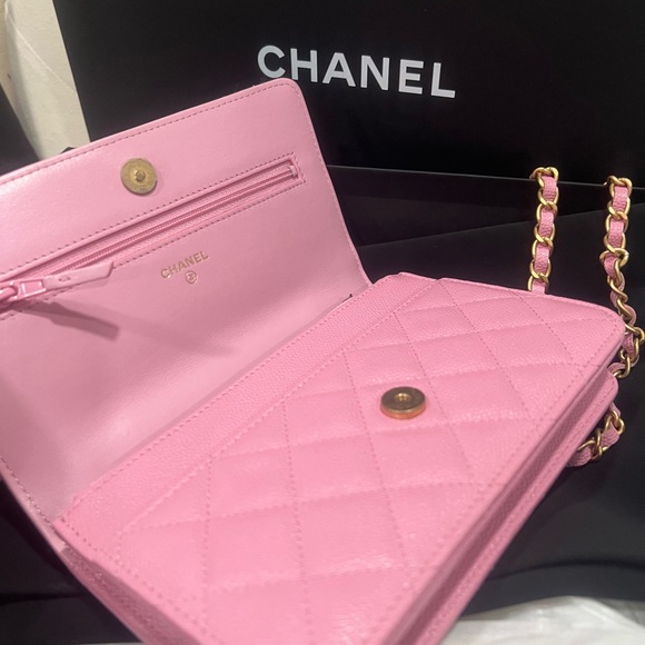 Chanel Caviar Pink Top handle Chanel letter logo crossbody bag - Picture 7 of 9